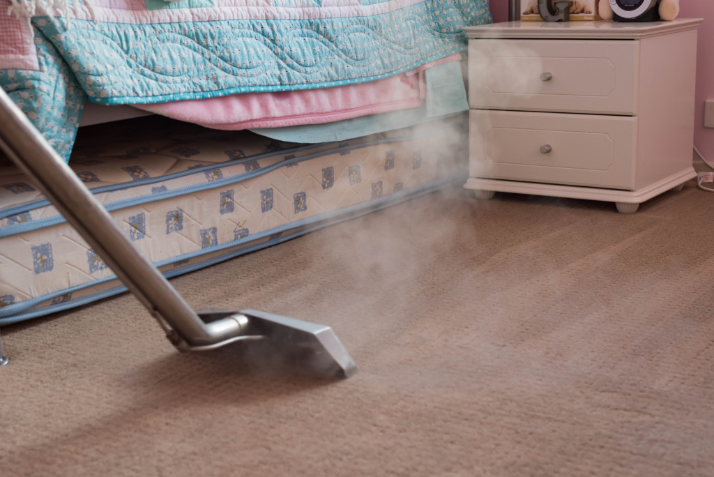 Cleaning a home using a vacuum
