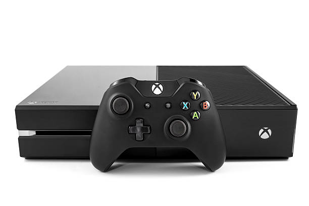 black Xbox console with a controller